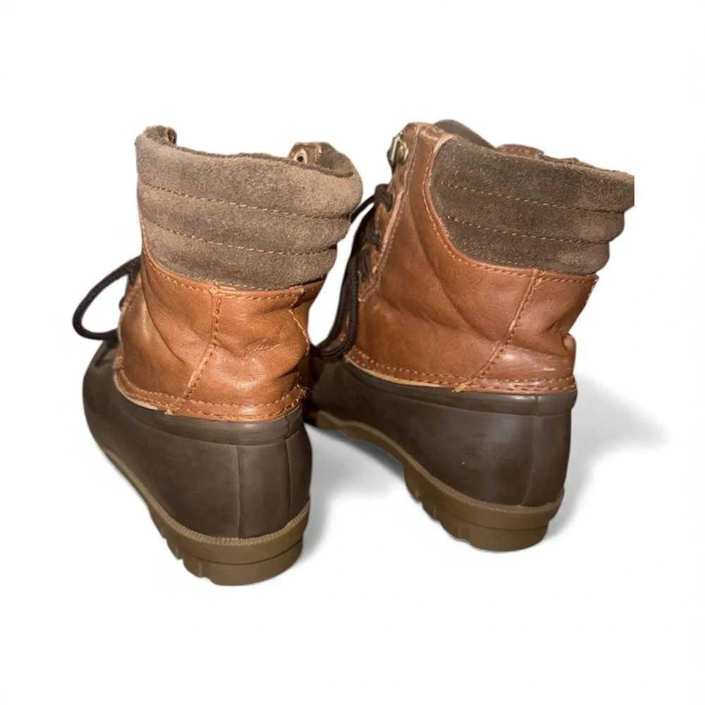 Sperry Boys Waterproof Duck Hunting Boots Size 2 Tan Brown Lace Up